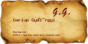Gariup Györgyi névjegykártya